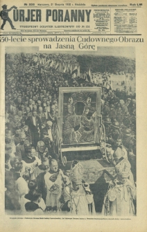 Kurjer Poranny : tygodniowy dodatek ilustrowany do R. 56, No 232 (21 sierpnia 1932)