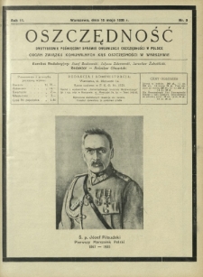Oszczędność : dwutygodnik poświęcony sprawie organizacji oszczędności w Polsce. R. 11, nr 9 (15 maja 1935)