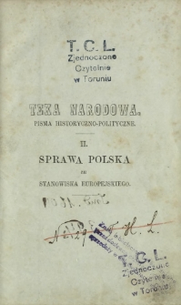 Sprawa polska ze stanowiska europejskiego przedstawiona