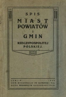 Spis miast, powiatów i gmin Rzeczypospolitej Polskiej