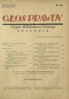 Głos Prawdy : organ radykalizmu polskiego. R. 3, Nr 100 (8 sierpnia 1925)
