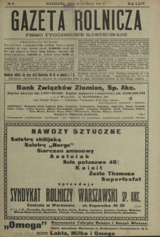 Gazeta Rolnicza : pismo tygodniowe ilustrowane. R. 64, nr 9 (29 lutego 1924)
