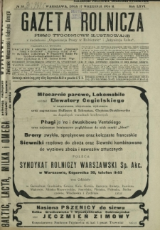 Gazeta Rolnicza : pismo tygodniowe ilustrowane. R. 66, nr 38 (17 września 1926)