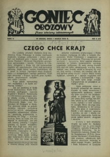 Goniec Obozowy : wiadomości dla internowanych R. 5, Nr 5 (1 marca 1944)