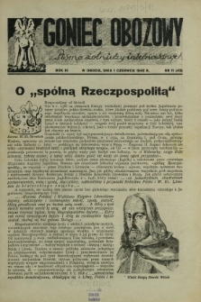 Goniec Obozowy : pismo żołnierzy internowanych R. 3, Nr 11 (1 czerwca 1942)