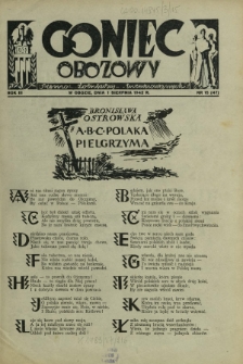 Goniec Obozowy : pismo żołnierzy internowanych R. 3, Nr 15 (1 sierpnia 1942)