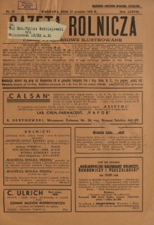 Gazeta Rolnicza : pismo tygodniowe ilustrowane. R. 78, nr 51 (23 grudnia 1938)