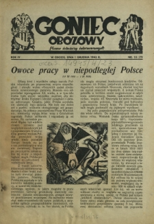 Goniec Obozowy : pismo żołnierzy internowanych R. 4, Nr 23 (1 grudnia 1943)