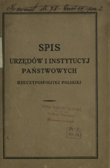 Spis urzędów i instytucyj państwowych Rzeczypospolitej Polskiej