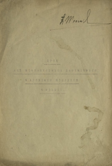 Spis akt historycznych zaginionych w Archiwum Miejskim w Wilnie