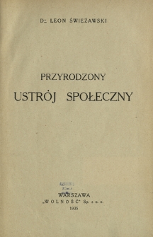 Przyrodzony ustrój społeczny