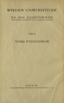 Teorja wyznaczników
