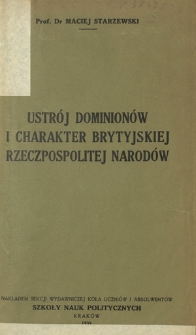 Ustr&oacute;j dominion&oacute;w i charakter Brytyjskiej Rzeczpospolitej Narod&oacute;w