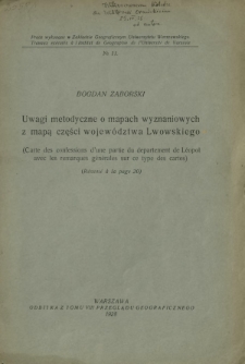 Uwagi metodyczne o mapach wyznaniowych z mapą części województwa Lwowskiego