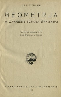 Geometrja w zakresie szkoły średniej