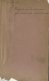 Rapport à la Société positiviste par la Commission chargée d'examiner la nature et le plan du nouveau gouvernement révolutionnaire de la République Française