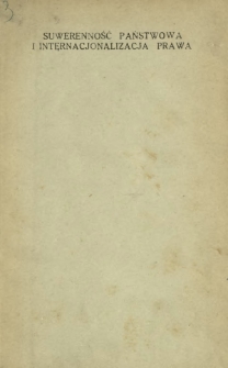 Suwerenność państwowa i internacjonalizacja prawa