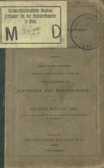 On currency, on a new system of manufacturing, and on the effect of machinery on human labour