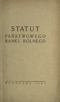 Statut Państwowego Banku Rolnego