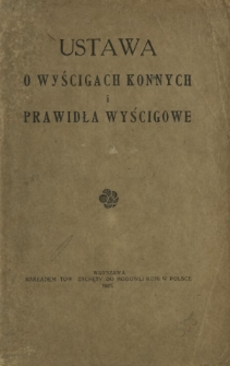 Ustawa o wyścigach konnych i prawidła wyścigowe