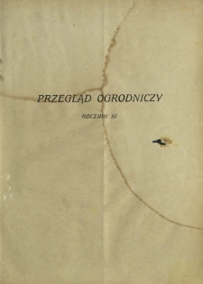 Przegląd Ogrodniczy R. 11 (1928) Spis rzeczy