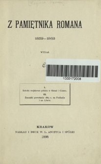 Z pamiętnika Romana : 1859-1863