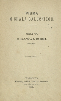 O kawał ziemi : powieść