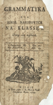 Grammatyka Dla Szkoł Narodowych Na Klassę I [...]