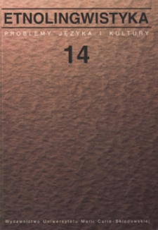 Etnolingwistyka : problemy języka i kultury. 14