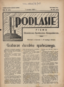 Podlasie : pismo oświatowo-społeczno-gospodarcze R. 4 (9) nr 40 (115)