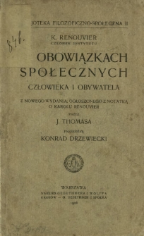 O obowiązkach społecznych człowieka i obywatela