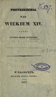 Postrzeżenia nad wiekiem XIV