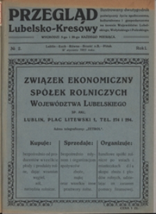 Przegląd Lubelsko-Kresowy : ilustrowany dwutygodnik poświęcony życiu społecznemu, kulturalnemu i gospodarczemu na terenie wojew&oacute;dztw: lubelskiego, wołyńskiego i poleskiego R. 1, nr 2
