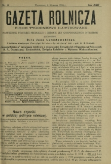 Gazeta Rolnicza : pismo tygodniowe ilustrowane. R. 74, nr 13 (30 marca 1934)