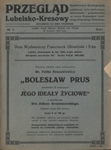 Przegląd Lubelsko-Kresowy : ilustrowany dwutygodnik poświęcony życiu społecznemu, kulturalnemu i gospodarczemu na terenie wojew&oacute;dztw: lubelskiego, wołyńskiego i poleskiego R. 1, nr 8