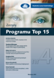 Zeszyty Programu Top 15 / Wyższa Szkoła Przedsiębiorczości i Zarządzania im. Leona Koźmińskiego w Warszawie. - Z. 4