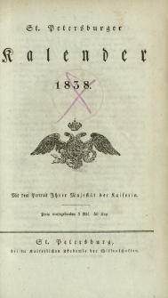 St. Petersburger Kalender 1838