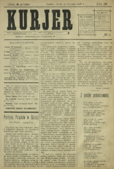 Kurjer / redaktor i wydawca Stanisław Korczak. - R. 3, nr 11 (15 stycznia 1908)
