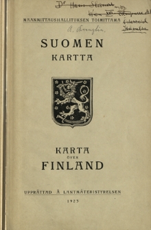 Suomen kartta=Karta över Finland toimittama Maanmittaushallituksen