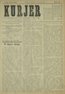 Kurjer / redaktor i wydawca Stanisław Korczak. - R. 3, nr 48 (27 lutego 1908)
