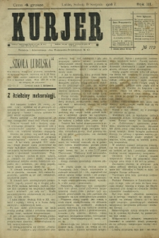 Kurjer / redaktor i wydawca Stanisław Korczak. - R. 3, nr 179 (8 sierpnia 1908)