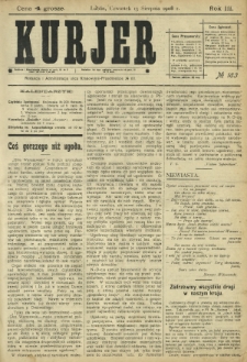 Kurjer / redaktor i wydawca Stanisław Korczak. - R. 3, nr 183 (13 sierpnia 1908)