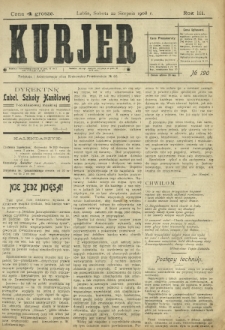 Kurjer / redaktor i wydawca Stanisław Korczak. - R. 3, nr 190 (22 sierpnia 1908)