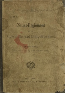 Dienst-Reglement für das kaiserliche und königliche Heer. T. 2