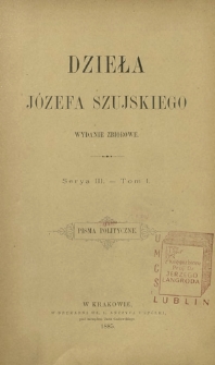 Pisma polityczne. T. 1
