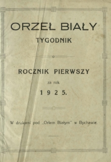 Orzeł Biały. - Spis rzeczy zawartych w Orle Białym za rok 1925