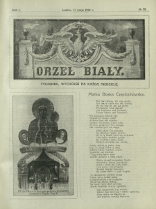 Orzeł Biały : tygodnik, wychodzi na każdą niedzielę. - R. 1, nr 20 (17 maja 1925)