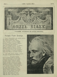 Orzeł Biały : tygodnik, wychodzi na każdą niedzielę. - R. 1, nr 49 (6 grudnia 1925)