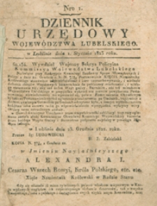 Dziennik Urzędowy Województwa Lubelskiego 1823.01.01. Nr 1