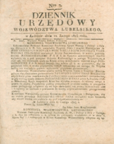 Dziennik Urzędowy Województwa Lubelskiego 1823.02.12. Nr 7 + dod.